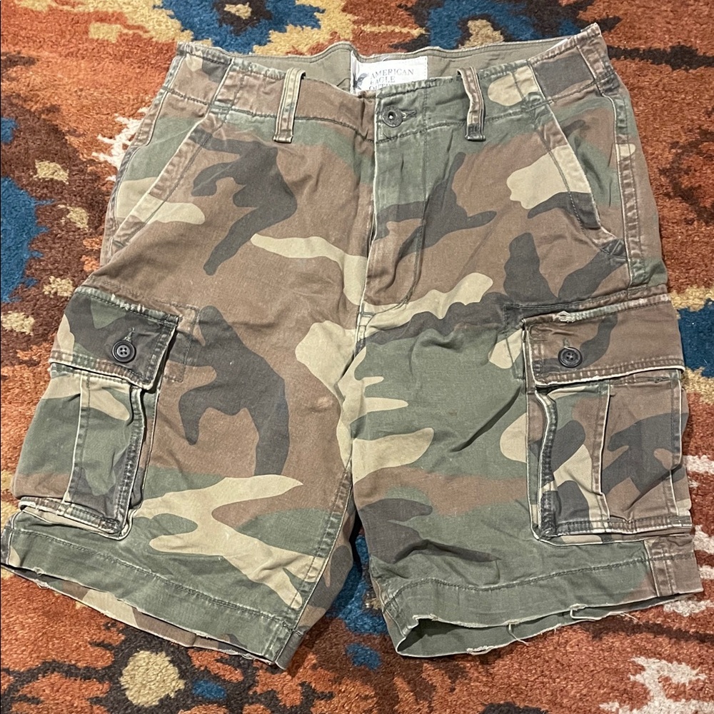 🤎💚🖤Y2K American eagle camo cargo shorts